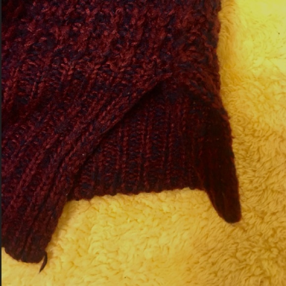 OVERSIZED BURGUNDY KNIT SWEATER - Picture 5 of 5